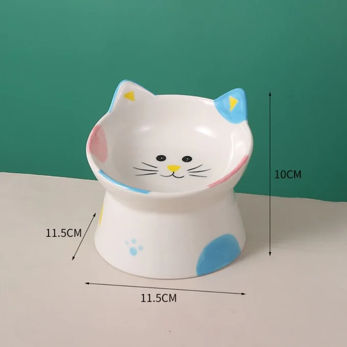 Gamelle Céramique Surélevée et Inclinée 15° pour Chat et Petit Chien