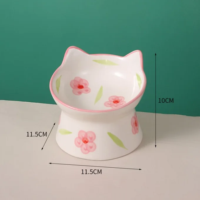 Gamelle Céramique Surélevée et Inclinée 15° pour Chat et Petit Chien