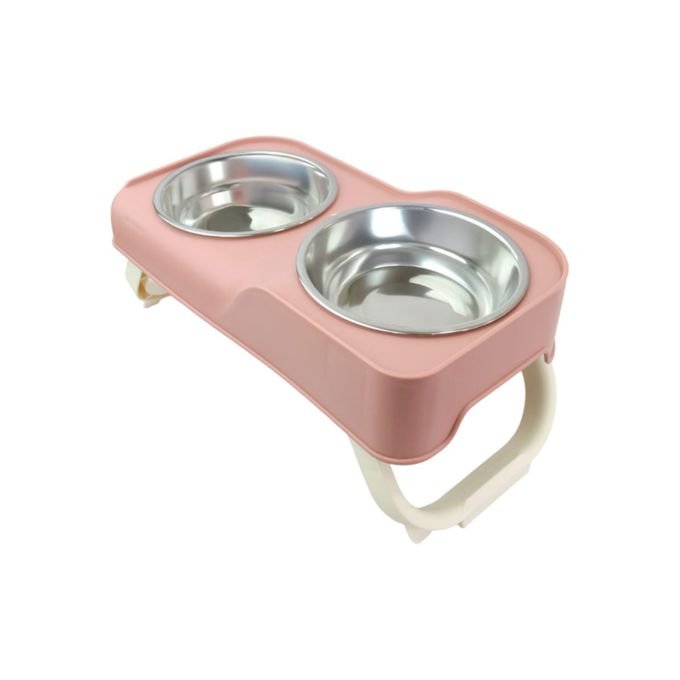 Gamelle Surélevée Double pour Chien et Chat avec Bols en Inox Amovibles – Support Pliable Antidérapant