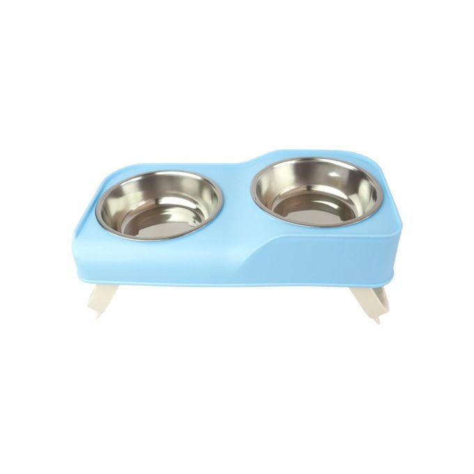 Gamelle Surélevée Double pour Chien et Chat avec Bols en Inox Amovibles – Support Pliable Antidérapant