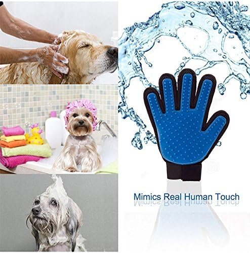 Gant de Toilettage du Chien et du Chat | Action 4 en 1 – Brossage, Massage, Bain et Récupération des Poils | Gant Brosse Chat et Chien en Silicone Convient à Toutes Tailles de Pelage.