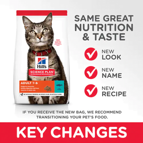 Hill's Science Plan Adult Tuna Nutrition Ciblée pour Chats Adultes Soutien Cardiaque et Urinaire Beauté de la Peau et du Pelage Soutien Cardiaque et Urinaire Hills