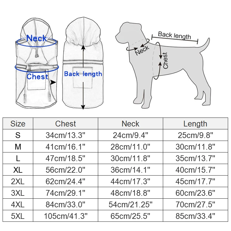 Imperméable pour chien réfléchissante 100% étanche