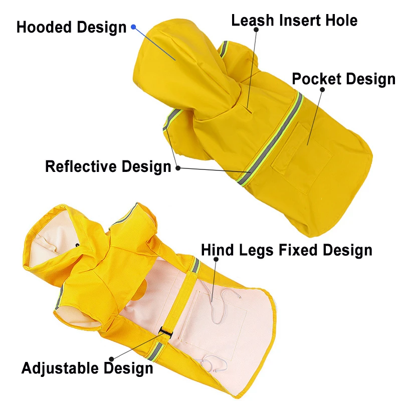 Imperméable pour chien réfléchissante 100% étanche