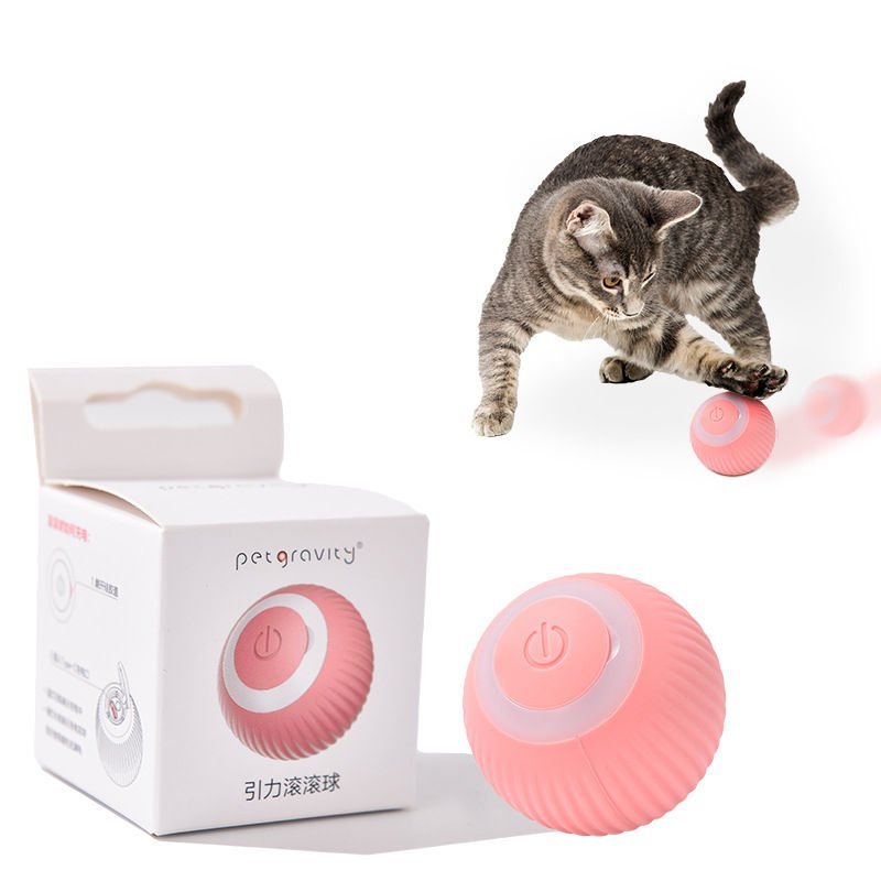 Jouet pour Chat Balle Interactive pour Chat, 360° Auto-Rotative avec Lumières LED