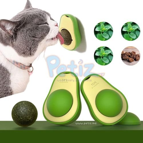 Jouet rotatif avec boule de catnip avocat pour chat
