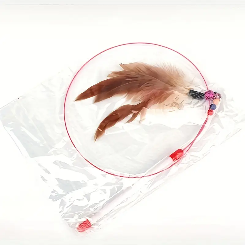 Jouet Teaser pour Chat avec Plumes, Clochette et Tige Flexible – Baguette Interactive pour Jeu de Chasse en Intérieur