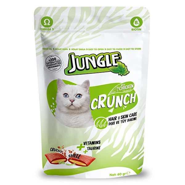 Jungle Biscuits Crunch Hair & Skin au Poulet pour Chat