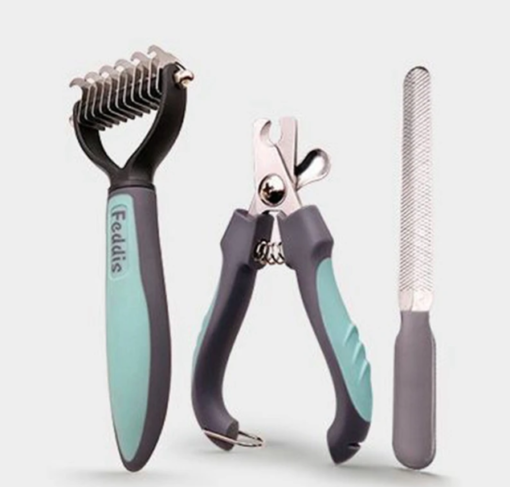 Kit Coupe-Ongles 3-en-1 pour Animaux – Avec Lime et Peigne Amovible | Chiens & Chats de Toutes Tailles et Races