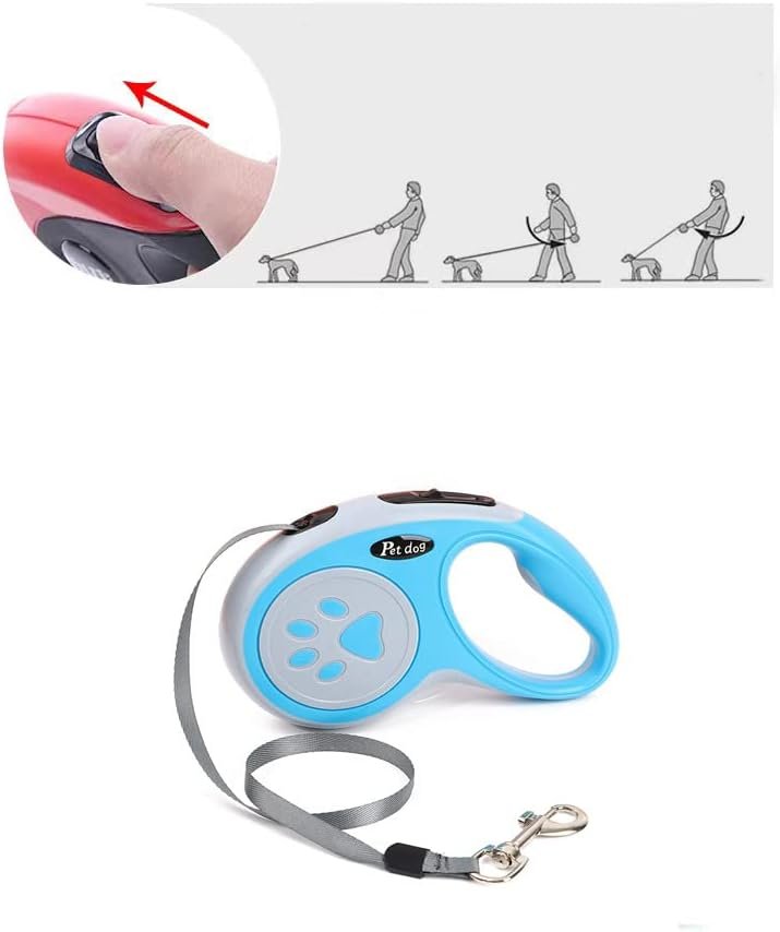 Laisse Rétractable Automatique 5M pour Chien – Poignée Ergonomique Antidérapante – Corde Haute Résistance pour Petits et Moyens Chiens