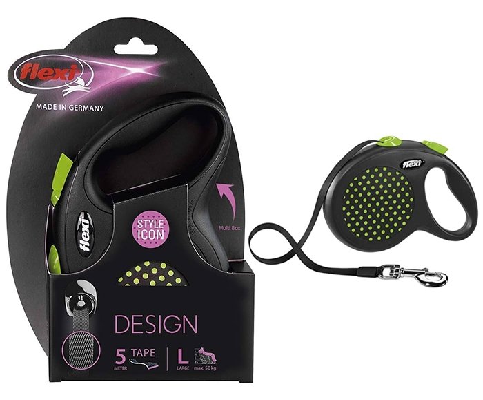 Laisse Rétractable Flexi Design 5M – Pour Chiens Jusqu’à – Laisse Solide et Confortable avec Frein Sécurisé