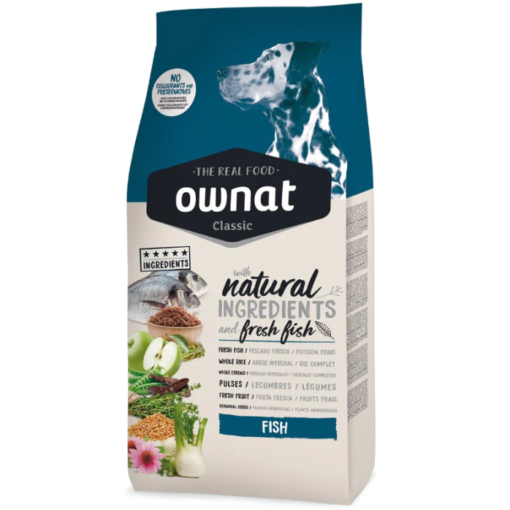 Ownat Classic Fish Croquettes complètes au poisson frais pour chiens adultes – Peau saine & pelage brillant