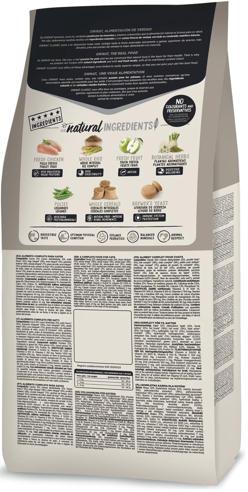 Ownat Classic Light Pour Chats Adultes avec Surpoids ou Faible Activité