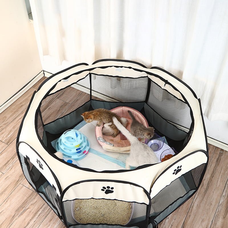 Parc à Chat et Chiots | Enclos Pliable | Tente pour Chiens intérieur et extérieur