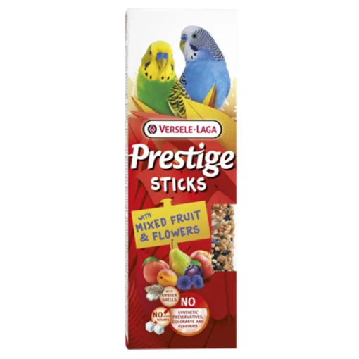 Prestige Sticks Petites Perruches avec Mélange de Fruits & Fleurs – Versal Laga | Friandises Naturelles et Nutritives