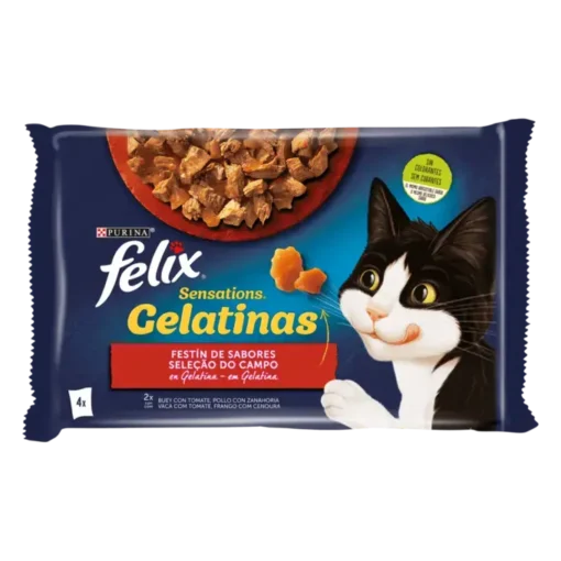 Purina Felix Sensations Festin de Saveurs en Gélatine extraits de protéines végétales, poissons et minéraux