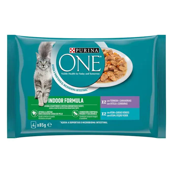 Purina One Adult Indoor Sachets Fraîcheur en Sauce pour Chat d’Intérieur