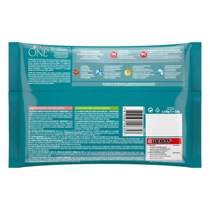 Purina One Adult Sachets Fraîcheur pour Chat Stérilisé au Saumon et à la Dinde | Aliment Humide Complet pour Chat Adulte
