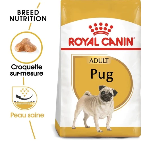 Royal Canin Carlin Adulte (Pug) – Nutrition Adaptée pour votre Pug – Croquettes adaptées à la mâchoire courte brachycéphale