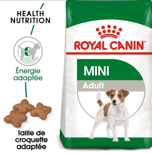 Royal Canin Mini Adult & – Croquettes Complètes pour Chiens Adultes de Petites Races (1 à ) avec Soutien Digestif, Pelage Brillant et Maintien du Poids Optima