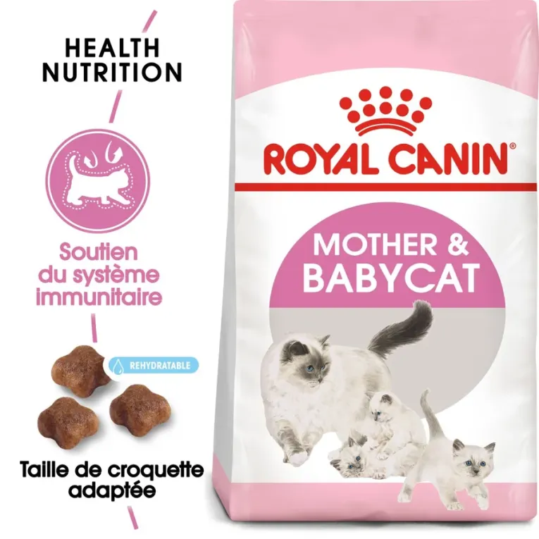 Royal Canin MOTHER AND BABYCAT nutrition optimale pour la mère et ses chatons Croquettes pour chattes gestantes/allaitantes et chatons