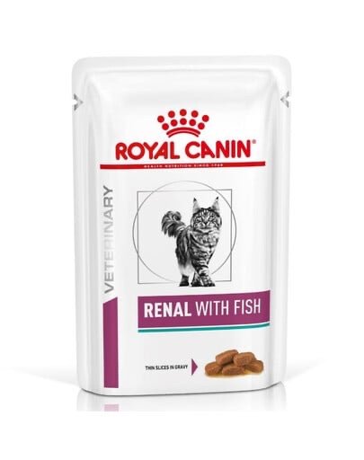 Royal Canin Renal with Fish Aliments humides pour chats souffrant d’insuffisance rénale chronique