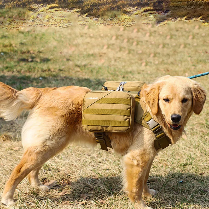 Sac à Dos Militaire pour Chien Moyens et Grands – DulDog-SFP Glafor, Molle Rucksack avec Poches, Randonnée, Entraînement Extérieur