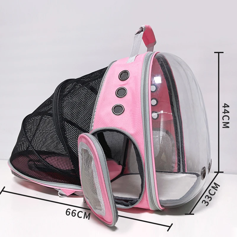 Sac à dos pour chat extensible avec doublure en forme de dôme pour voyage, randonnée, camping Grand Sac à Dos de Transport pour Chat à l’avant et à l’arrière Extensible Transparent à Bulles pour Petit