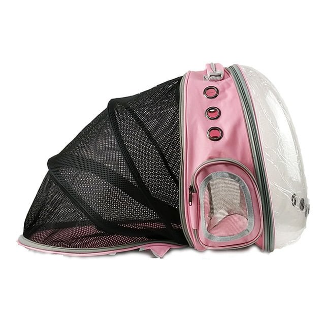 Sac à dos pour chat extensible avec doublure en forme de dôme pour voyage, randonnée, camping Grand Sac à Dos de Transport pour Chat à l’avant et à l’arrière Extensible Transparent à Bulles pour Petit