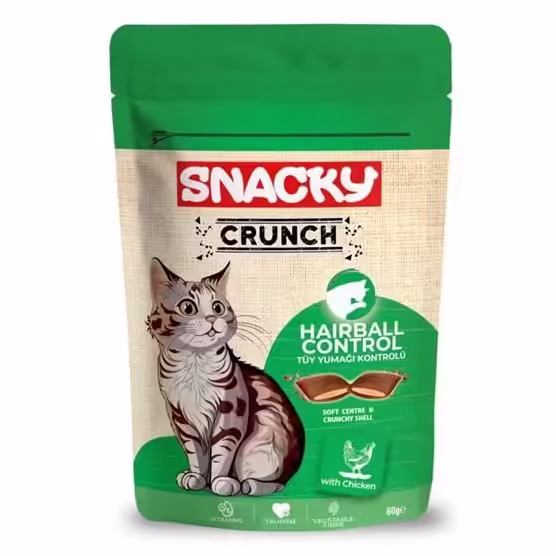 Snacky Cat Crunch Hairball Control au Poulet Friandises Chat