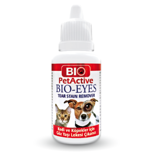 Solution Bio-Eyes Tear Stain Remover – Anti-Traces de Larmes Naturelle pour Chien & Chat, Formulé à l’Aloe Vera, Nettoyant Doux et Apaisant Bio PetActive