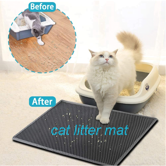 Tapis Trappeur De Litière pour Chat imperméable Double couche