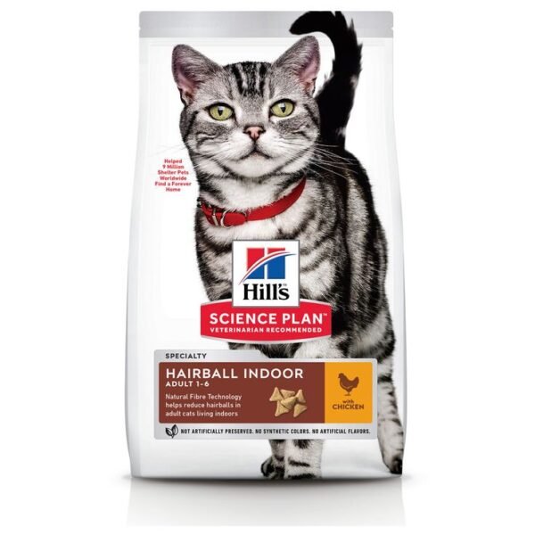 HILL'S Hairball Indoor - Nourriture pour Chat Adulte d'Intérieur au Poulet 1,5 kg – Image 2