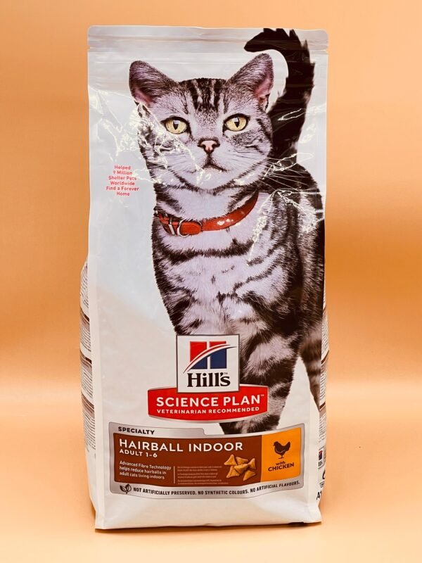 HILL'S Hairball Indoor - Nourriture pour Chat Adulte d'Intérieur au Poulet 1,5 kg