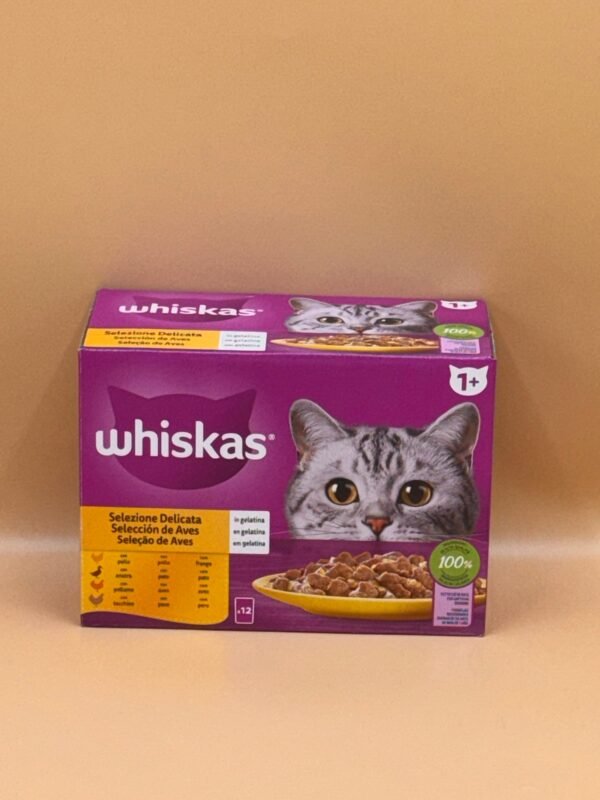WHISKAS Les Festins en Gelée – Volaille & Poisson, Un Plaisir Varié pour Votre Chat (12 x 85g)