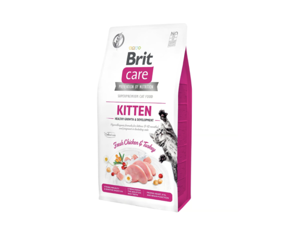 Brit Care Cat Grain-Free Kitten Healthy Growth & Development, Poulet & Dinde 2 Kg