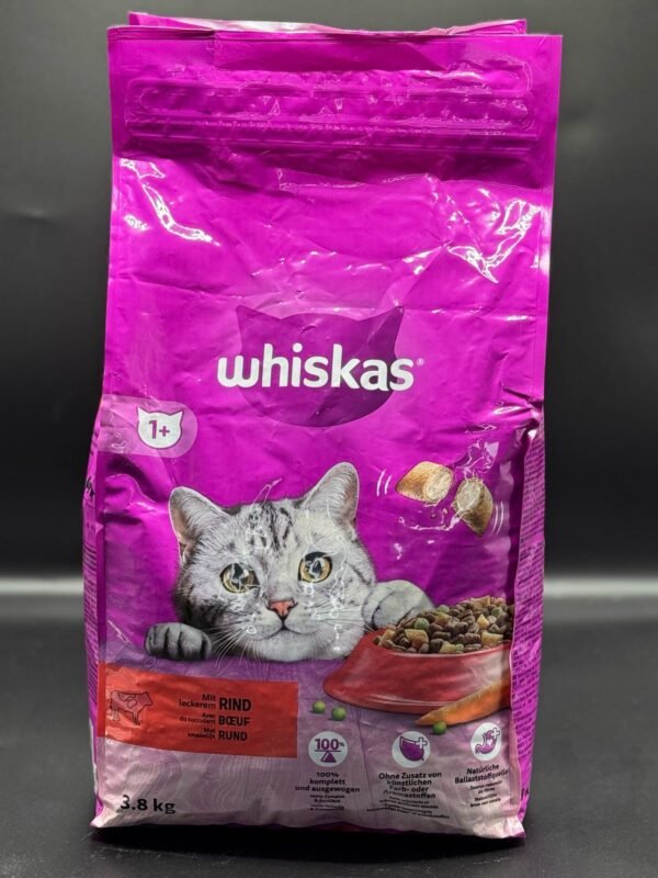 WHISKAS – Croquettes Délicieuses au Poulet & Bœuf pour Chats Adultes 3.8 KG – Image 2