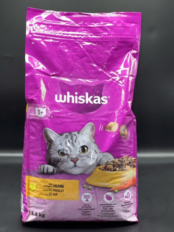 WHISKAS – Croquettes Délicieuses au Poulet & Bœuf pour Chats Adultes 3.8 KG
