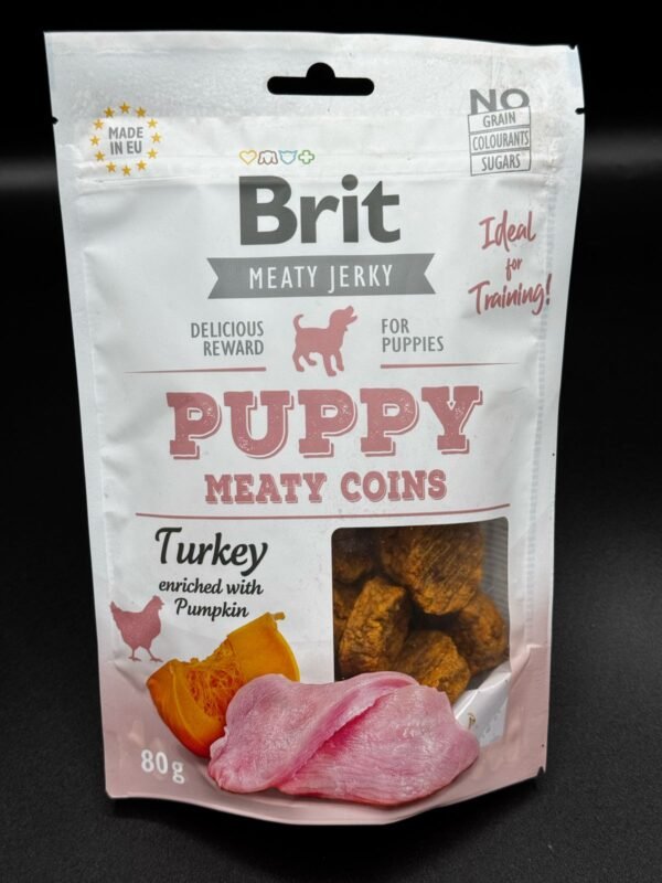 Brit Meaty Jerky Puppy - Meaty Coins Dinde & Potiron (80g)