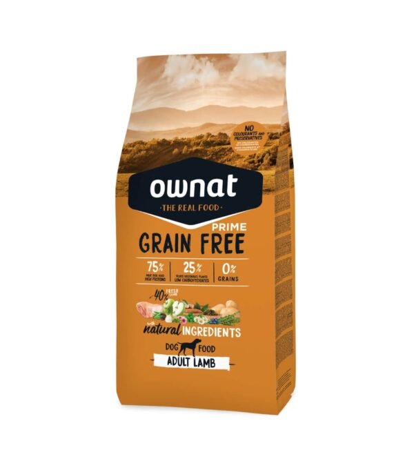 Ownat Grain Free Prime Adult – Agneau (12 kg)