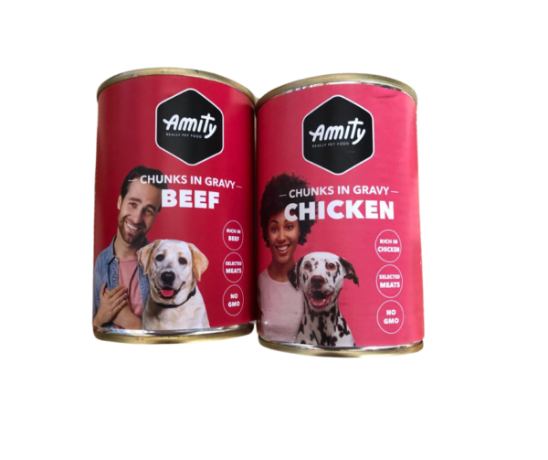 Amity Chunks in Gravy – Bœuf et poulet(400g)